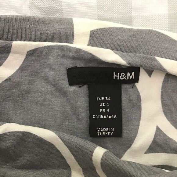 H&m grey white jersey skirt size 4 - Picture 3 of 8